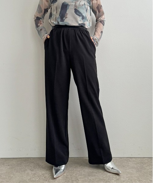LHELBIE(レルビエ)の「ストレッチジョーゼットパンツ(その他パンツ・レディース・ブラック/レッド/チャコールグレー・M)」の6枚目の写真