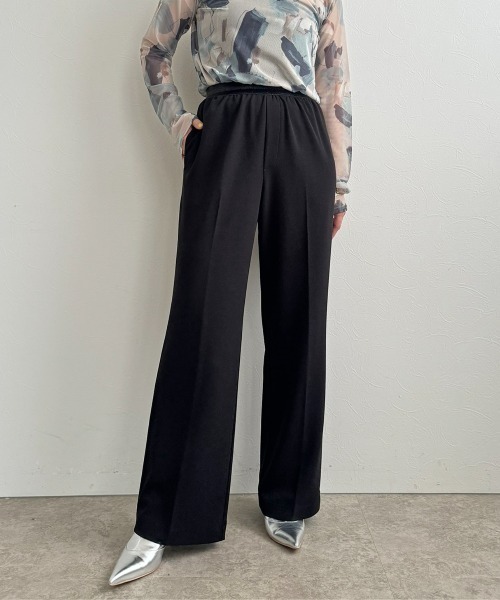 LHELBIE(レルビエ)の「ストレッチジョーゼットパンツ(その他パンツ・レディース・ブラック/レッド/チャコールグレー・M)」の10枚目の写真
