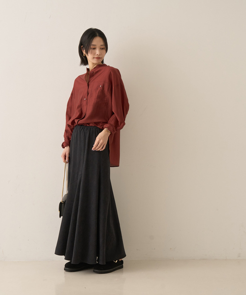 Rouge vif Anna(ルージュヴィフアンナ)の「【定番人気】【2025AW】切替マキシスカート(スカート・レディース・ブラウン/チャコールグレー/アイボリー・フリー)」の15枚目の写真