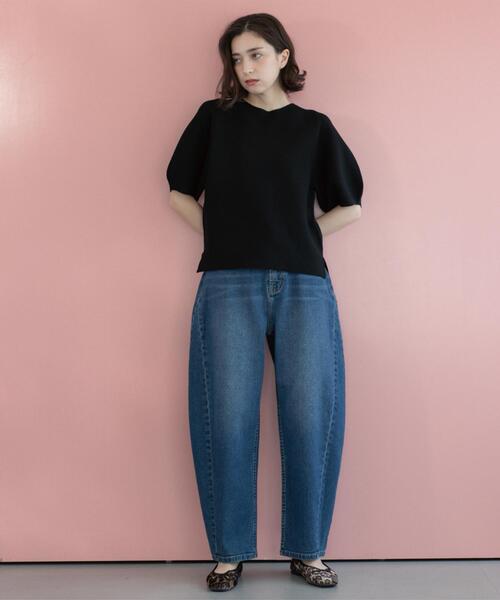 OPAQUE.CLIP（オペークドットクリップ）の「ストレッチバレルレッグデニム【洗濯機洗い可】（デニムパンツ・レディース・スミクロ/ブルー系その他・36/38/40/42）」の10枚目の写真