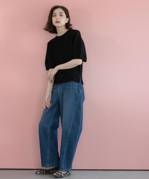 OPAQUE.CLIP（オペークドットクリップ）の「ストレッチバレルレッグデニム【洗濯機洗い可】（デニムパンツ・レディース・スミクロ/ブルー系その他・36/38/40/42）」の11枚目の写真