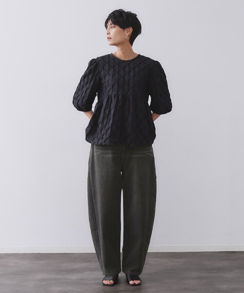 OPAQUE.CLIP（オペークドットクリップ）の「ストレッチバレルレッグデニム【洗濯機洗い可】（デニムパンツ・レディース・スミクロ/ブルー系その他・36/38/40/42）」の18枚目の写真