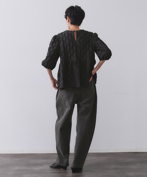 OPAQUE.CLIP（オペークドットクリップ）の「ストレッチバレルレッグデニム【洗濯機洗い可】（デニムパンツ・レディース・スミクロ/ブルー系その他・36/38/40/42）」の19枚目の写真