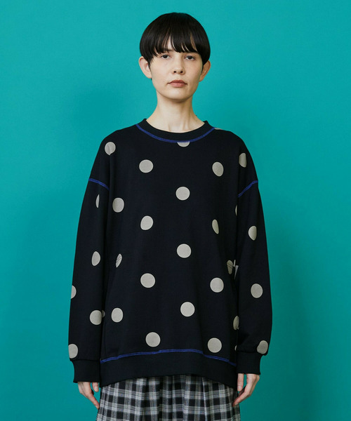 FRAPBOIS（フラボア）の「ステッチドット カットソー（Tシャツ/カットソー・レディース・ブラック/ミント・1/2）」の2枚目の写真