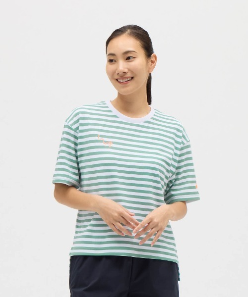 le coq sportif(ルコックスポルティフ)の「【ルコックスポルティフ】水陸両用/ストレッチ/UVカット 半袖Tシャツ(Tシャツ/カットソー・レディース・ブルー系/グリーン系・S/M/L/XL)」の2枚目の写真