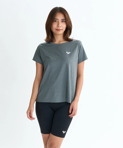 ROXY（ロキシー）の「MY 1ST ROXY TEE/ロキシー水陸両用速乾UVケアロゴワンポイント半袖Tシャツ（水着）（Tシャツ/カットソー・レディース・ブラック/ミント/グレー/ピンク/ホワイト・LARGE/MEDIUM/SMALL）」の3枚目の写真