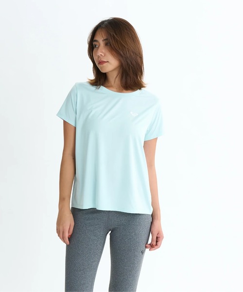 ROXY（ロキシー）の「MY 1ST ROXY TEE/ロキシー水陸両用速乾UVケアロゴワンポイント半袖Tシャツ（水着）（Tシャツ/カットソー・レディース・ブラック/ミント/グレー/ピンク/ホワイト・LARGE/MEDIUM/SMALL）」の4枚目の写真