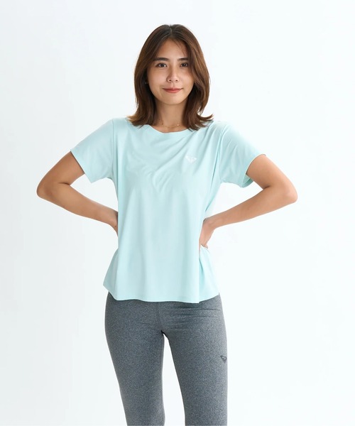 ROXY（ロキシー）の「MY 1ST ROXY TEE/ロキシー水陸両用速乾UVケアロゴワンポイント半袖Tシャツ（水着）（Tシャツ/カットソー・レディース・ブラック/ミント/グレー/ピンク/ホワイト・LARGE/MEDIUM/SMALL）」の18枚目の写真