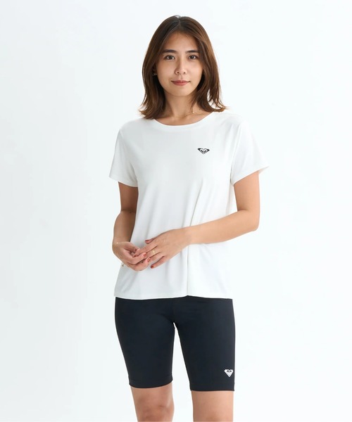 ROXY（ロキシー）の「MY 1ST ROXY TEE/ロキシー水陸両用速乾UVケアロゴワンポイント半袖Tシャツ（水着）（Tシャツ/カットソー・レディース・ブラック/ミント/グレー/ピンク/ホワイト・LARGE/MEDIUM/SMALL）」の9枚目の写真