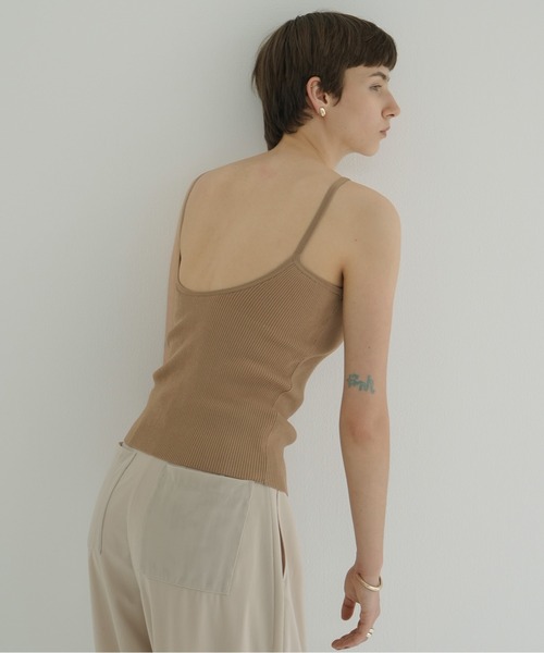 CLANE BOAT NECK BACK OPEN KNIT TOPS ピンク BOAT NECK BACK OPEN KNIT TOPS（ニット/セーター）｜CLANE