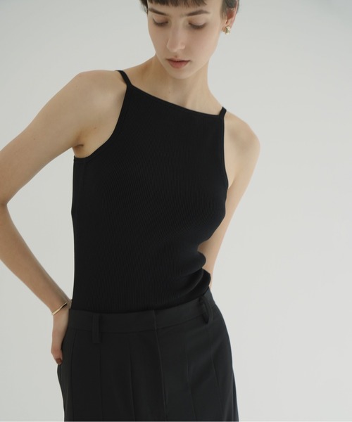 BOAT NECK BACK OPEN KNIT TOPS（ニット/セーター）｜CLANE