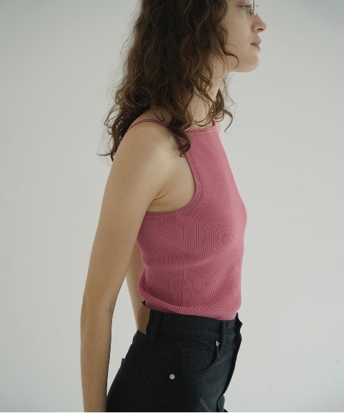 CLANE BOAT NECK BACK OPEN KNIT TOPS ピンク BOAT NECK BACK OPEN KNIT TOPS（ニット/セーター）｜CLANE