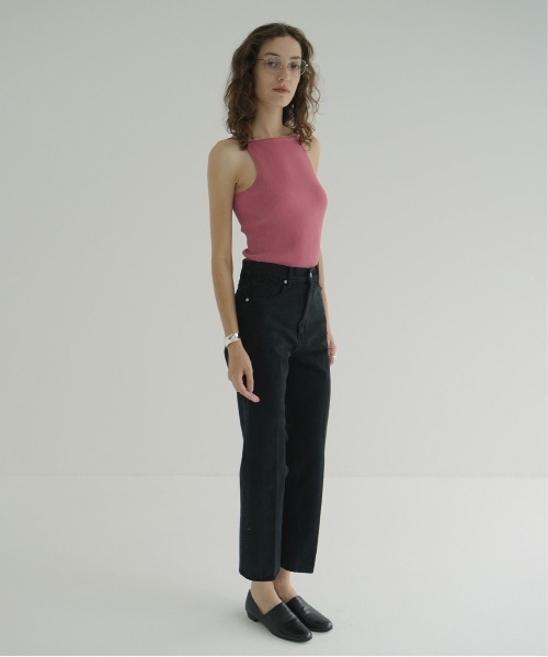 CLANE BOAT NECK BACK OPEN KNIT TOPS ピンク BOAT NECK BACK OPEN KNIT TOPS｜TOPS(トップス)｜CLANE