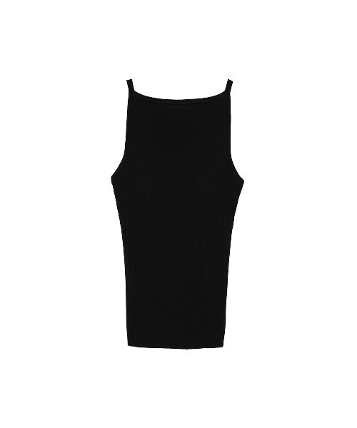 トップス CLANE BOAT NECK NO SLEEVE KNIT TOPS CLANE（クラネ） タンクトップ ノースリーブ BOAT NECK BACK OPEN KNIT