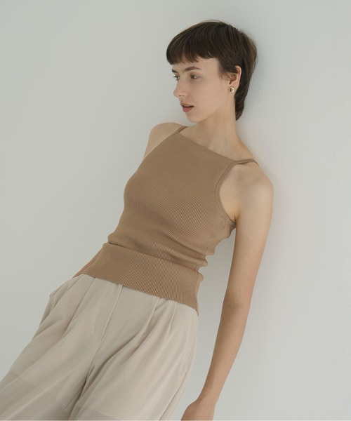 BOAT NECK BACK OPEN KNIT TOPS（ニット/セーター）｜CLANE