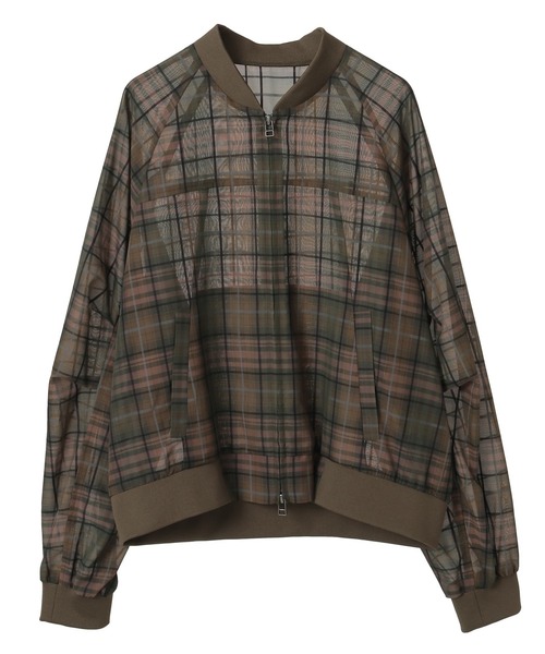 SOFFITTO(ソフィット)の「チェック柄シアーブルゾン(ブルゾン・レディース・ホワイト系その他/グリーン系その他・FREE)」の6枚目の写真