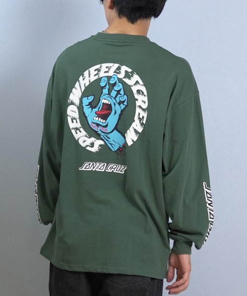 SANTA CRUZ（サンタクルーズ）の「【限定】SANTACRUZ/サンタクルーズ 長袖Tシャツ/ロンT バックプリント 502254401（Tシャツ/カットソー・メンズ・グリーン/ライトブラック/ホワイト・M/XL/L）」の3枚目の写真