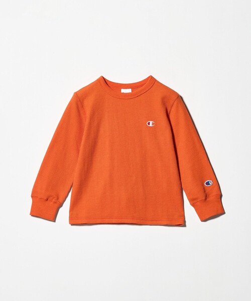 Champion(チャンピオン)の「<Champion>ワッフル ロングスリーブTシャツ / キッズ 110cm-130cm(Tシャツ/カットソー・キッズ・ブラック/オレンジ・120cm/130cm/110cm)」の2枚目の写真