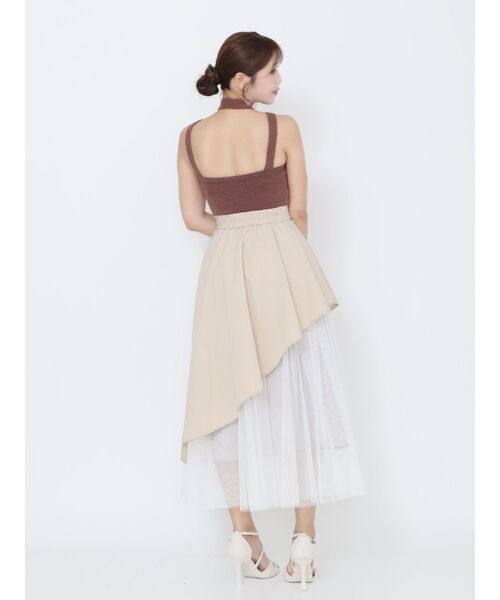 EATME（イートミー）の「アシンメトリーフレアスカート（スカート・レディース・ベージュ/ブラック・SMALL/MEDIUM）」の5枚目の写真