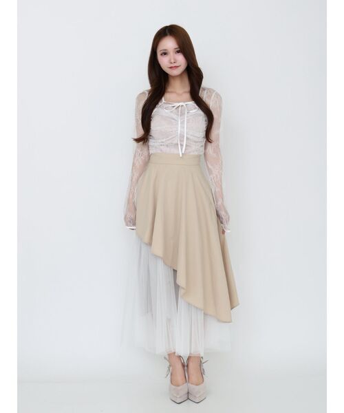 EATME（イートミー）の「アシンメトリーフレアスカート（スカート・レディース・ベージュ/ブラック・SMALL/MEDIUM）」の10枚目の写真