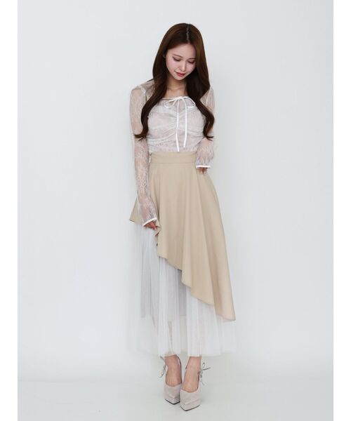 EATME（イートミー）の「アシンメトリーフレアスカート（スカート・レディース・ベージュ/ブラック・SMALL/MEDIUM）」の11枚目の写真