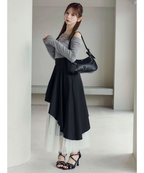 EATME（イートミー）の「アシンメトリーフレアスカート（スカート・レディース・ベージュ/ブラック・SMALL/MEDIUM）」の14枚目の写真