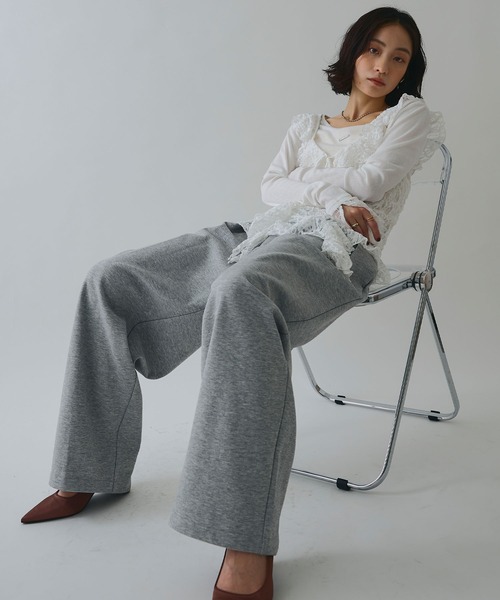 ELLEgirl（エルガール）の「ツータックスウェットパンツ（スウェットパンツ・レディース・杢グレー/チャコール/ベージュ・S/M）」の11枚目の写真