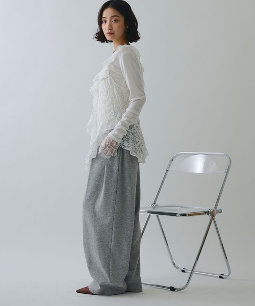 ELLEgirl（エルガール）の「ツータックスウェットパンツ（スウェットパンツ・レディース・杢グレー/チャコール/ベージュ・S/M）」の8枚目の写真