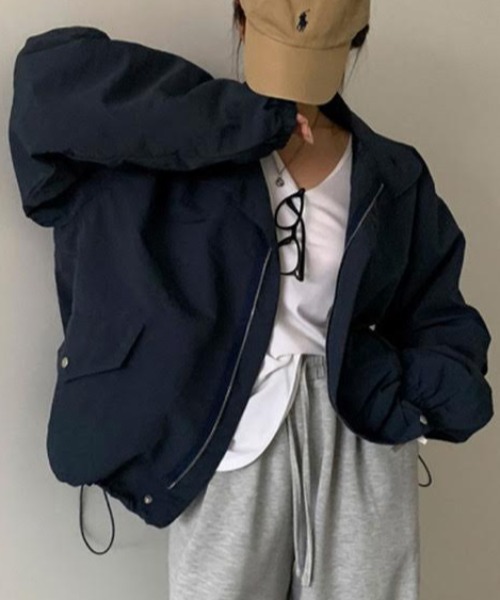 cammie(キャミー)の「スタンドカラーワイドスリーブライトコート(モッズコート・レディース・ネイビー/ライトグレー/カーキ・MEDIUM/LARGE)」の3枚目の写真