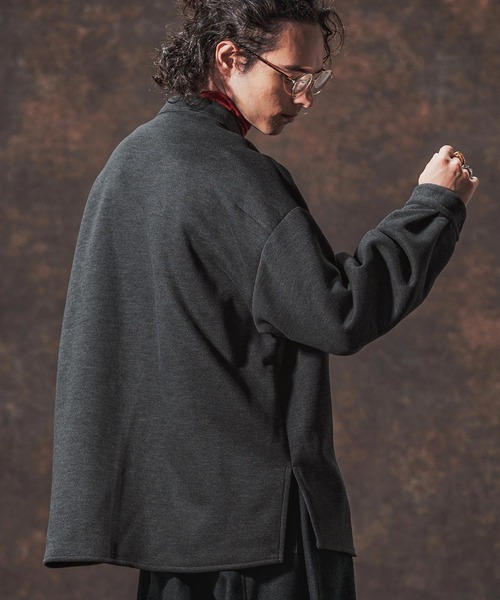 Jih Nunc（ジーヌンク）の「ms6211-スタンドカラー起毛プルオーバーシャツ(JIH-R1118)（シャツ/ブラウス・メンズ・グレー/ライトベージュ/ブラック・L/M/S）」の6枚目の写真