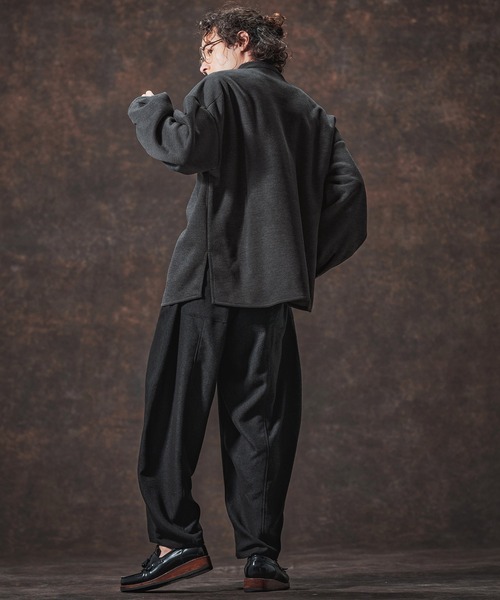 Jih Nunc（ジーヌンク）の「ms6211-スタンドカラー起毛プルオーバーシャツ(JIH-R1118)（シャツ/ブラウス・メンズ・グレー/ライトベージュ/ブラック・L/M/S）」の8枚目の写真