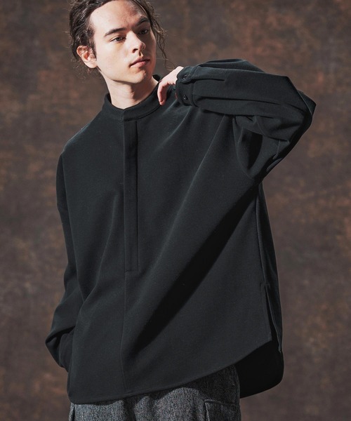 Jih Nunc（ジーヌンク）の「ms6211-スタンドカラー起毛プルオーバーシャツ(JIH-R1118)（シャツ/ブラウス・メンズ・グレー/ライトベージュ/ブラック・L/M/S）」の10枚目の写真