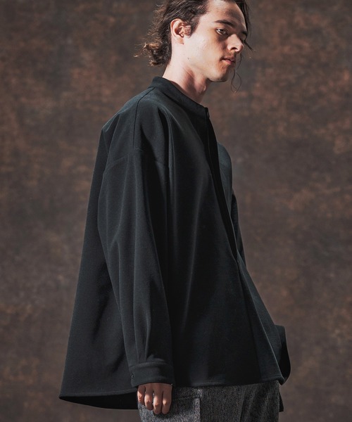 Jih Nunc（ジーヌンク）の「ms6211-スタンドカラー起毛プルオーバーシャツ(JIH-R1118)（シャツ/ブラウス・メンズ・グレー/ライトベージュ/ブラック・L/M/S）」の11枚目の写真