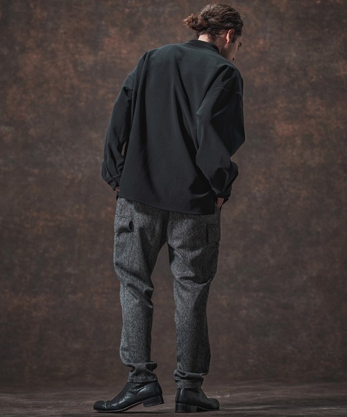 Jih Nunc（ジーヌンク）の「ms6211-スタンドカラー起毛プルオーバーシャツ(JIH-R1118)（シャツ/ブラウス・メンズ・グレー/ライトベージュ/ブラック・L/M/S）」の15枚目の写真