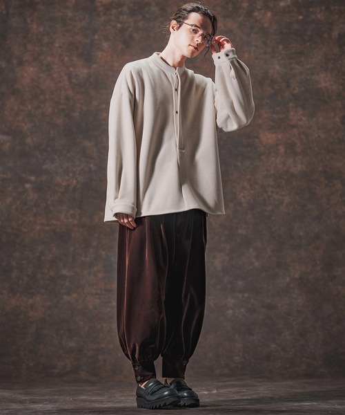 Jih Nunc（ジーヌンク）の「ms6211-スタンドカラー起毛プルオーバーシャツ(JIH-R1118)（シャツ/ブラウス・メンズ・グレー/ライトベージュ/ブラック・L/M/S）」の19枚目の写真