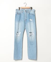 No.1562 デニム ダメージジーンズ ダメージ加工 ペイズリー柄 古着 No.1562 デニム ダメージジーンズ ダメージ加工 ペイズリー柄