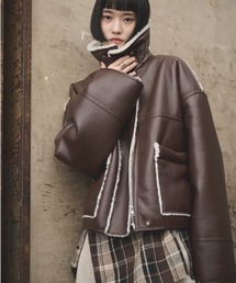 AIC.（エーアイシー）の「2wayフェイクレザームートンジャケット（ムートンコート）」