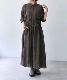 【新品未使用】ear PAPILLONNER マルチドット シャツワンピース　F ドロストシャツワンピース【SUM1 STYLE(スミスタイル