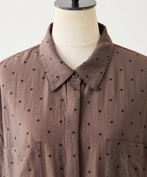 ear PAPILLONNER（イアパピヨネ）の「ドロストシャツワンピース【SUM1 STYLE(スミスタイル)】（ワンピース・レディース・サックスブルー/ブラウン・FREE）」の7枚目の写真