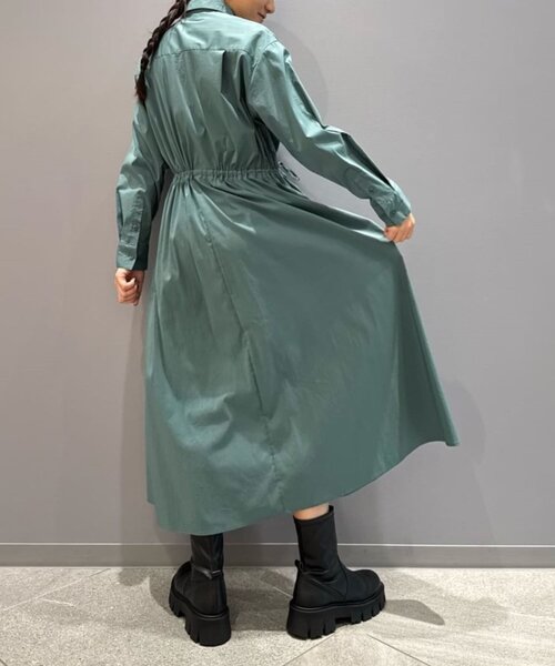 ear PAPILLONNER（イアパピヨネ）の「ドロストシャツワンピース【SUM1 STYLE(スミスタイル)】（ワンピース・レディース・サックスブルー/ブラウン・FREE）」の14枚目の写真