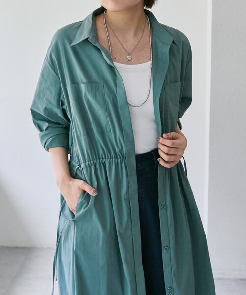 ear PAPILLONNER（イアパピヨネ）の「ドロストシャツワンピース【SUM1 STYLE(スミスタイル)】（ワンピース・レディース・サックスブルー/ブラウン・FREE）」の20枚目の写真