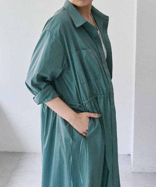 ear PAPILLONNER（イアパピヨネ）の「ドロストシャツワンピース【SUM1 STYLE(スミスタイル)】（ワンピース・レディース・サックスブルー/ブラウン・FREE）」の21枚目の写真