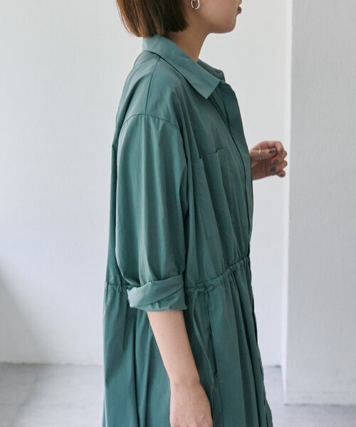ear PAPILLONNER（イアパピヨネ）の「ドロストシャツワンピース【SUM1 STYLE(スミスタイル)】（ワンピース・レディース・サックスブルー/ブラウン・FREE）」の22枚目の写真