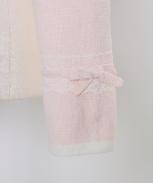 mellfy memory(メルフィーメモリー)の「Cotton lace and ribbon bicolor カーディガン(カーディガン/ボレロ・レディース・ホワイト/ピンク・FREE)」の10枚目の写真