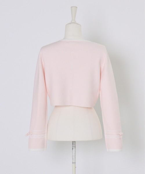 mellfy memory(メルフィーメモリー)の「Cotton lace and ribbon bicolor カーディガン(カーディガン/ボレロ・レディース・ホワイト/ピンク・FREE)」の6枚目の写真