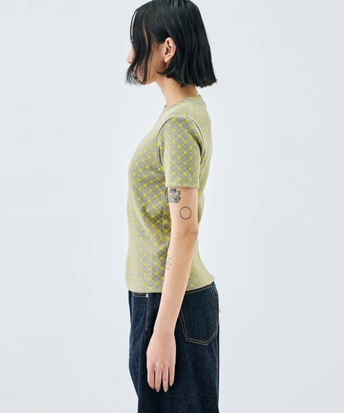 【Edition】25AW 34-03-54-03016 コットンモダールフライス フラワープリント半袖Tシャツ EDITION（エディション）の「□コットンモダールフライス フラワー