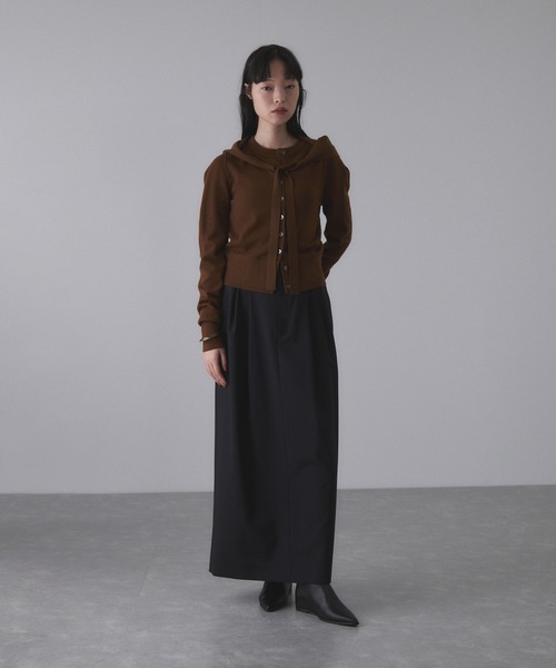 ADAM ET ROPE'(アダムエロペ)の「【サステナブル】TWバレルスカート(スカート・レディース・ブラック/グレー系その他・38/36)」の4枚目の写真