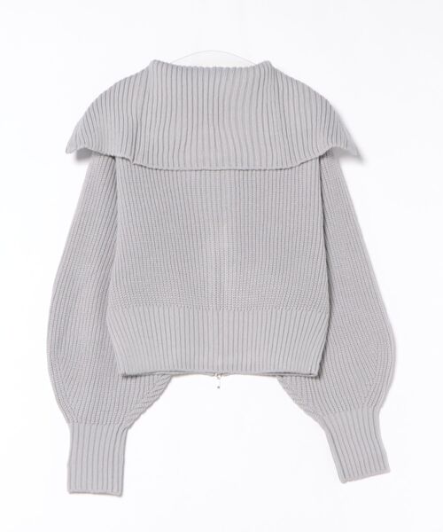 mellowneon（メロウネオン）の「シフォンデザイン3wayジップニット（ニット/セーター・レディース・グレー/アイボリー/チャコールグレー・FREE）」の10枚目の写真