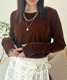 Rejoule | フィンガーホールシアーベロアトップス(Tシャツ/カットソー)