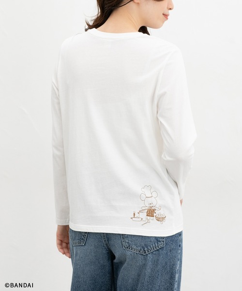 Honeys（ハニーズ）の「くまのがっこう／Ｔシャツ（Tシャツ/カットソー・レディース・ブラック/ピンク/ライトグリーン/オフホワイト/杢グレー・L/LL/M/S）」の9枚目の写真